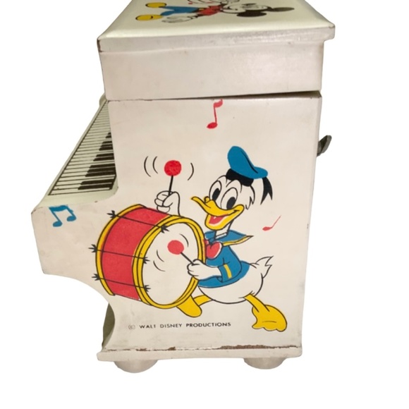 RARE! Vintage Walt Disney’s CHARACTER PIANO, UPRIGHT Wooden Musical Jewelry Box - Picture 3 of 15